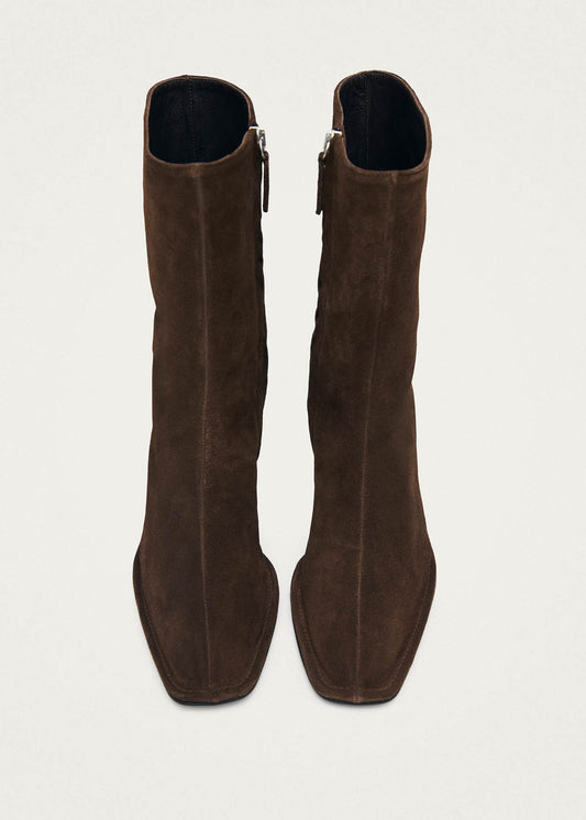 Berlin Suede Brown Leather Ankle Boots-image