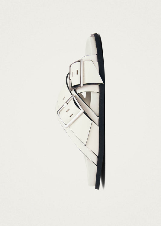 Caliza Cream Leather Sandals-image