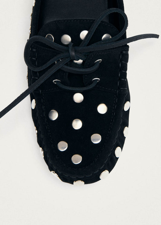 Mocassins en cuir noir Calum Suede-image