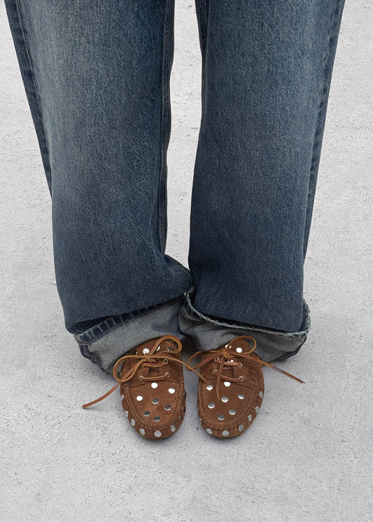 Mocassins en cuir de veau velours cognac Calum-image