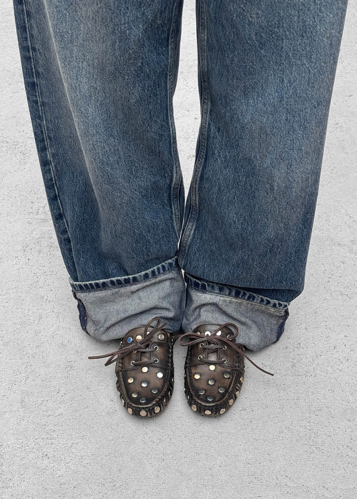 Mocassins en cuir marron effet vintage Calum