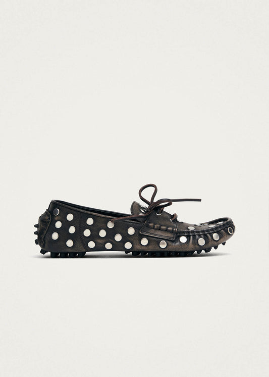 Mocassins en cuir marron effet vintage Calum-image