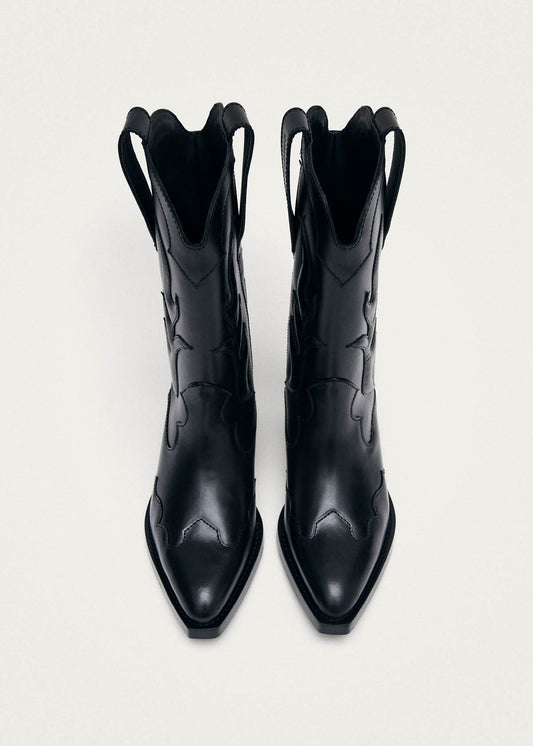 Calyx Black Leather Boots-image