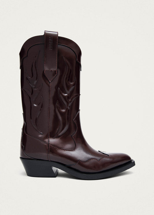 Calyx Burgundy Leather Boots-image