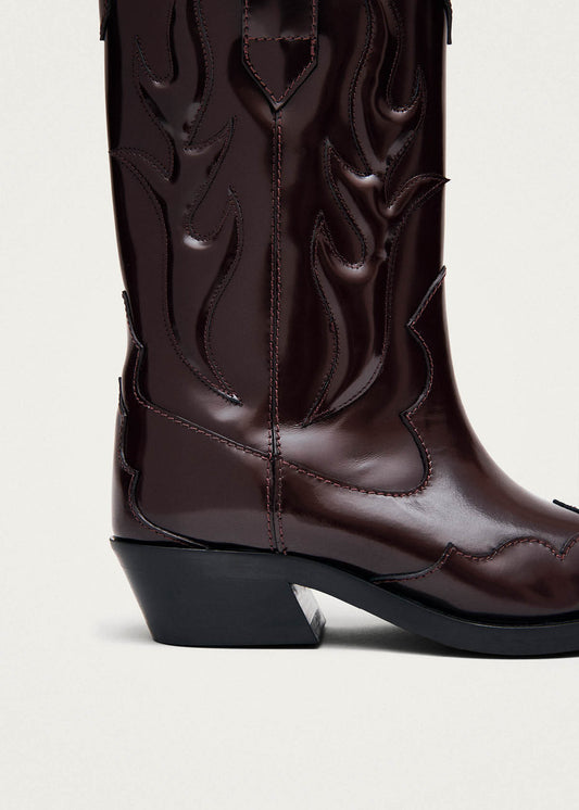 Calyx Burgundy Leather Boots-image
