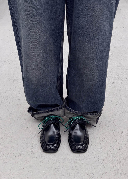 Dani Black Leather Oxfords-image