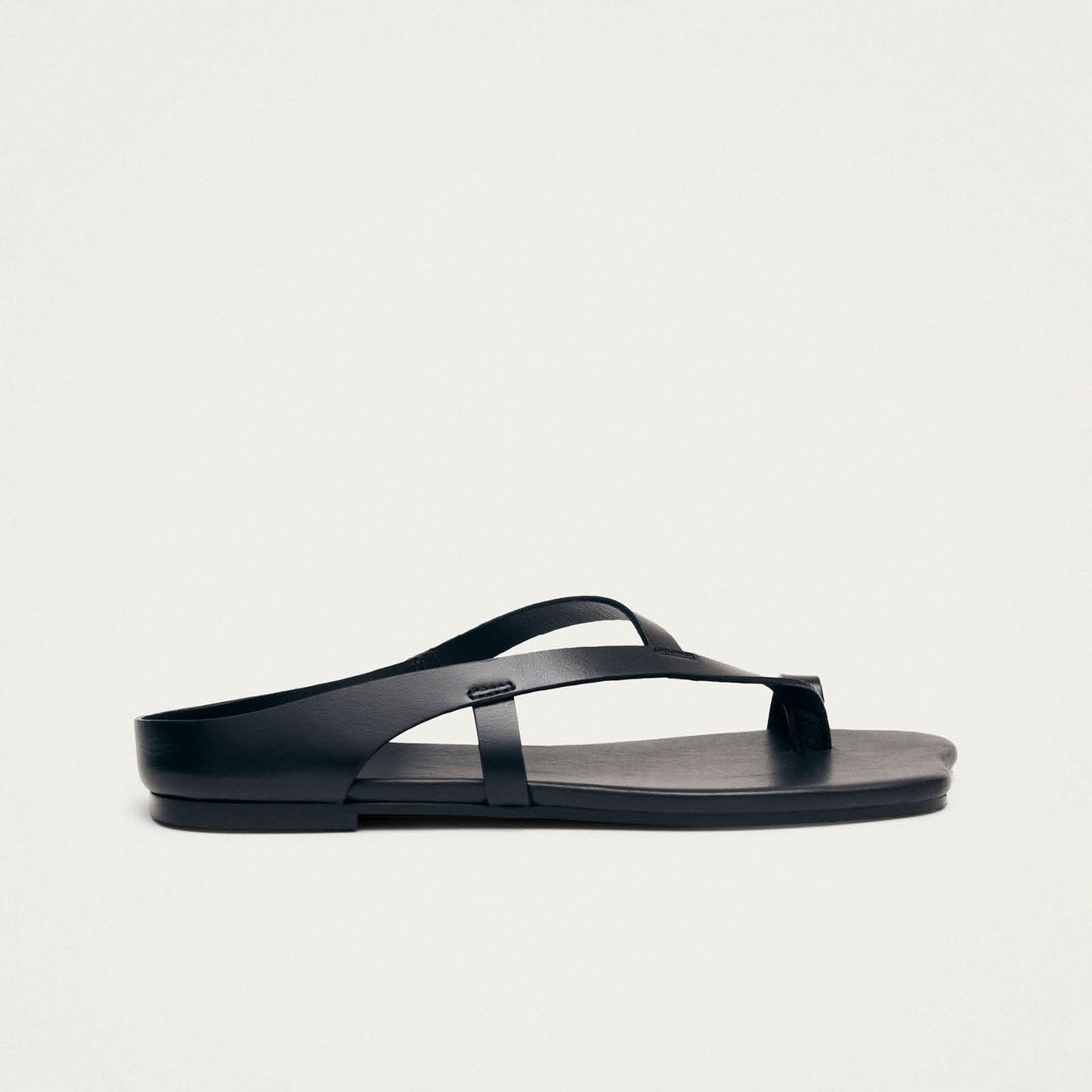 Dawn Schwarze Leder Sandalen