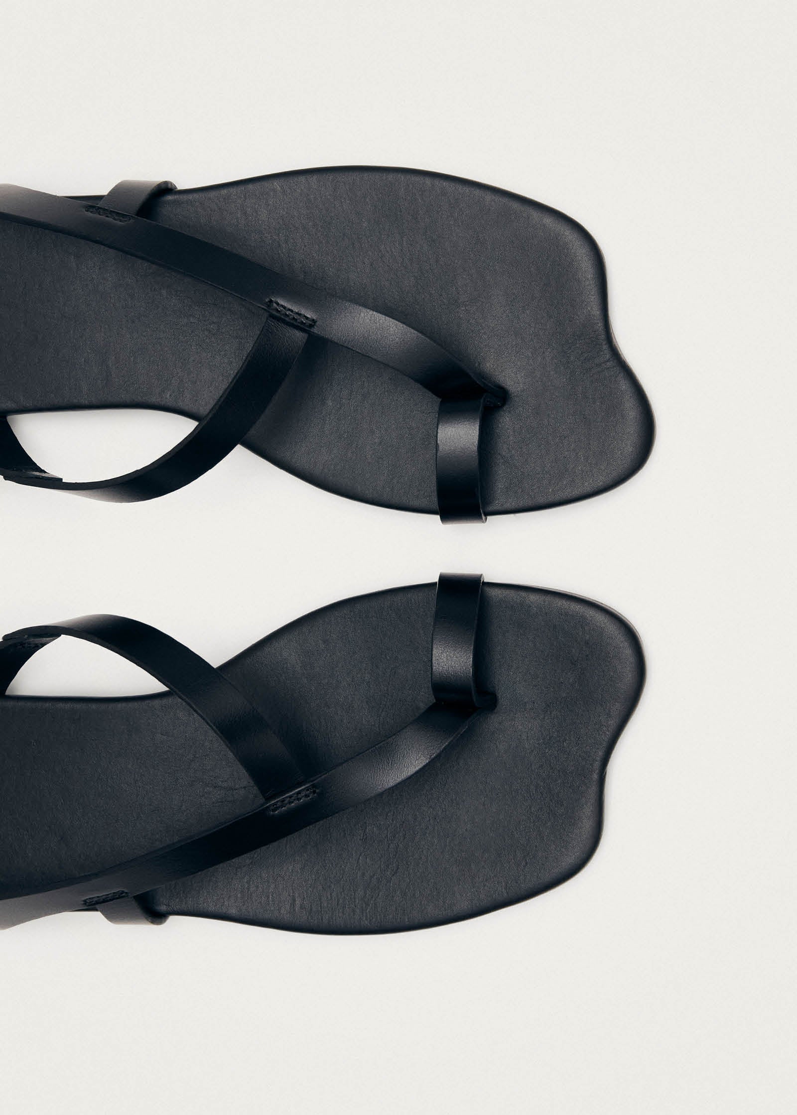 Dawn Schwarze Leder Sandalen