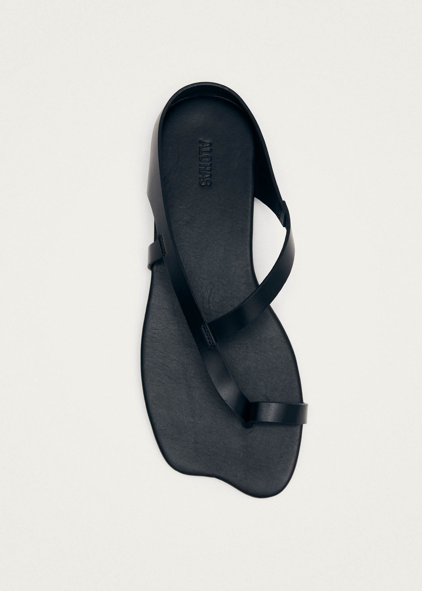 Dawn Schwarze Leder Sandalen