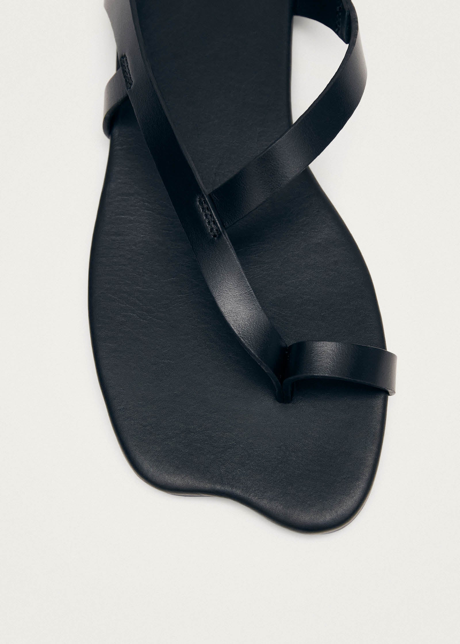 Dawn Schwarze Leder Sandalen