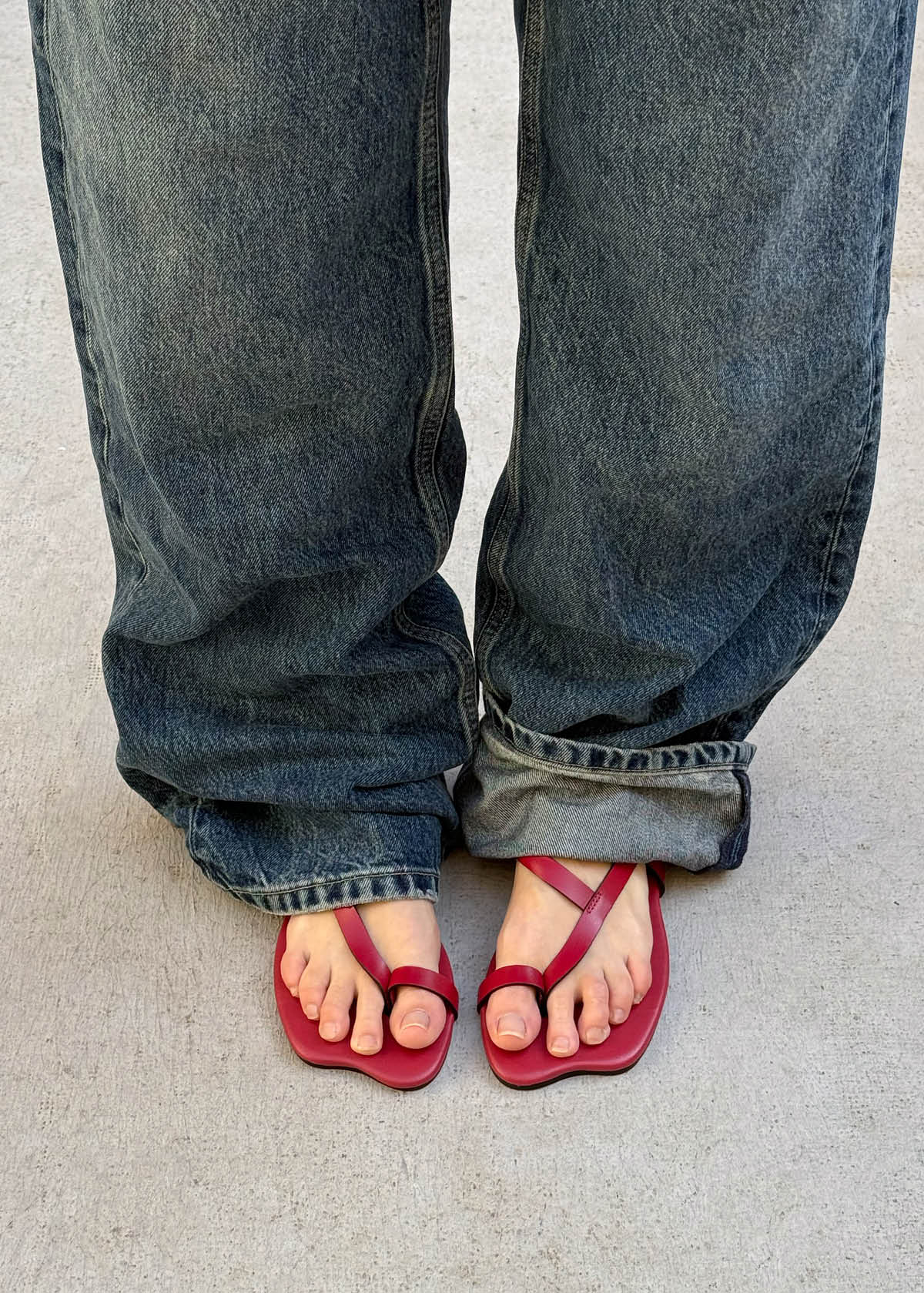 Dawn Red Leather Sandals
