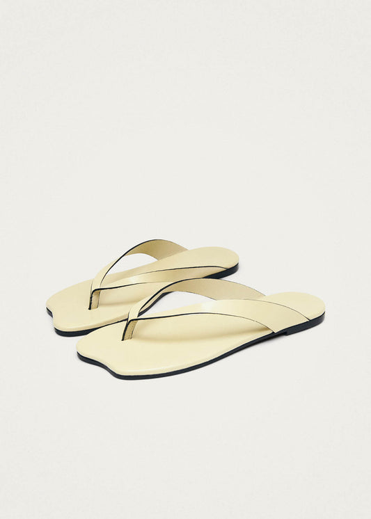 Echo Patent Cream Leather Sandals-image