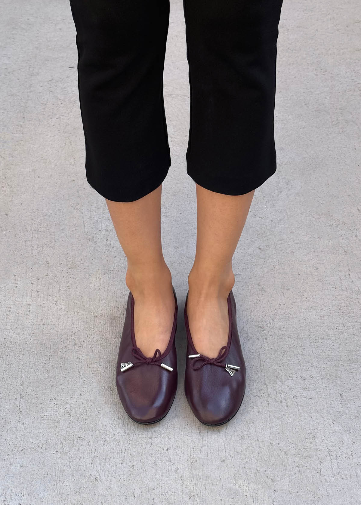 Ballerines en cuir bordeaux Elena
