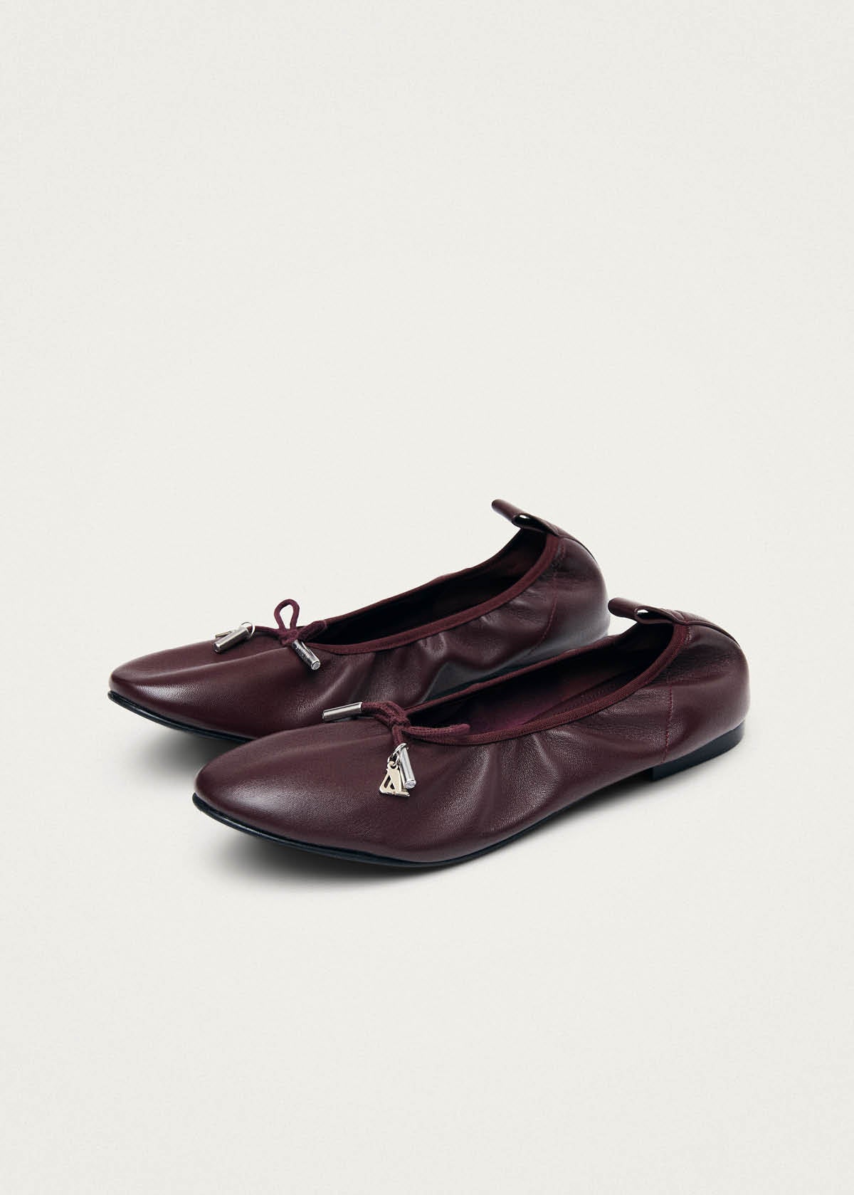 Ballerines en cuir bordeaux Elena