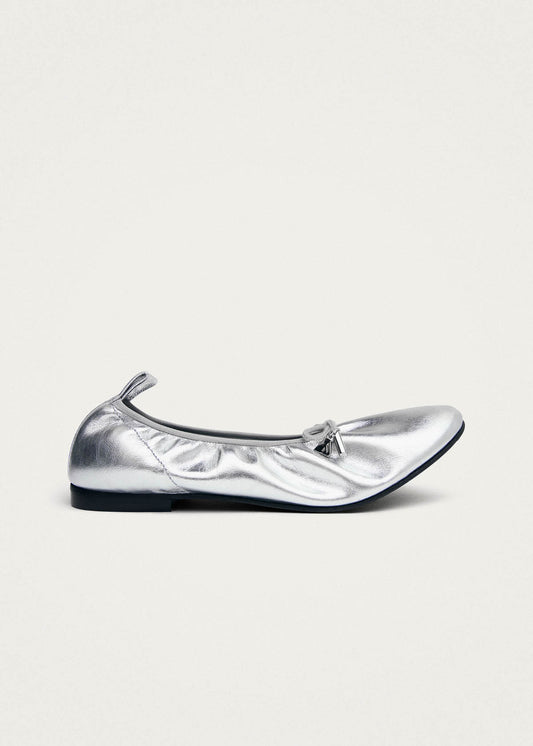 Ballerines en cuir argenté Elena Shimmer-image