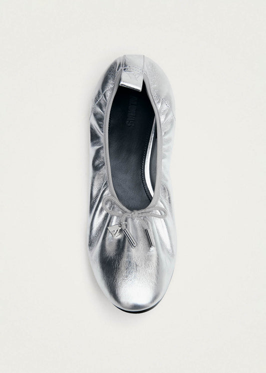 Ballerines en cuir argenté Elena Shimmer-image