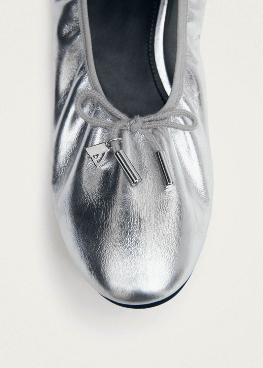 Ballerines en cuir argenté Elena Shimmer-image
