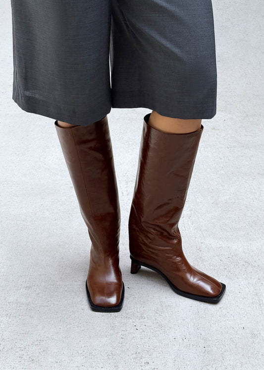 Elias Rift Dark Chocolate Leather Boots-image