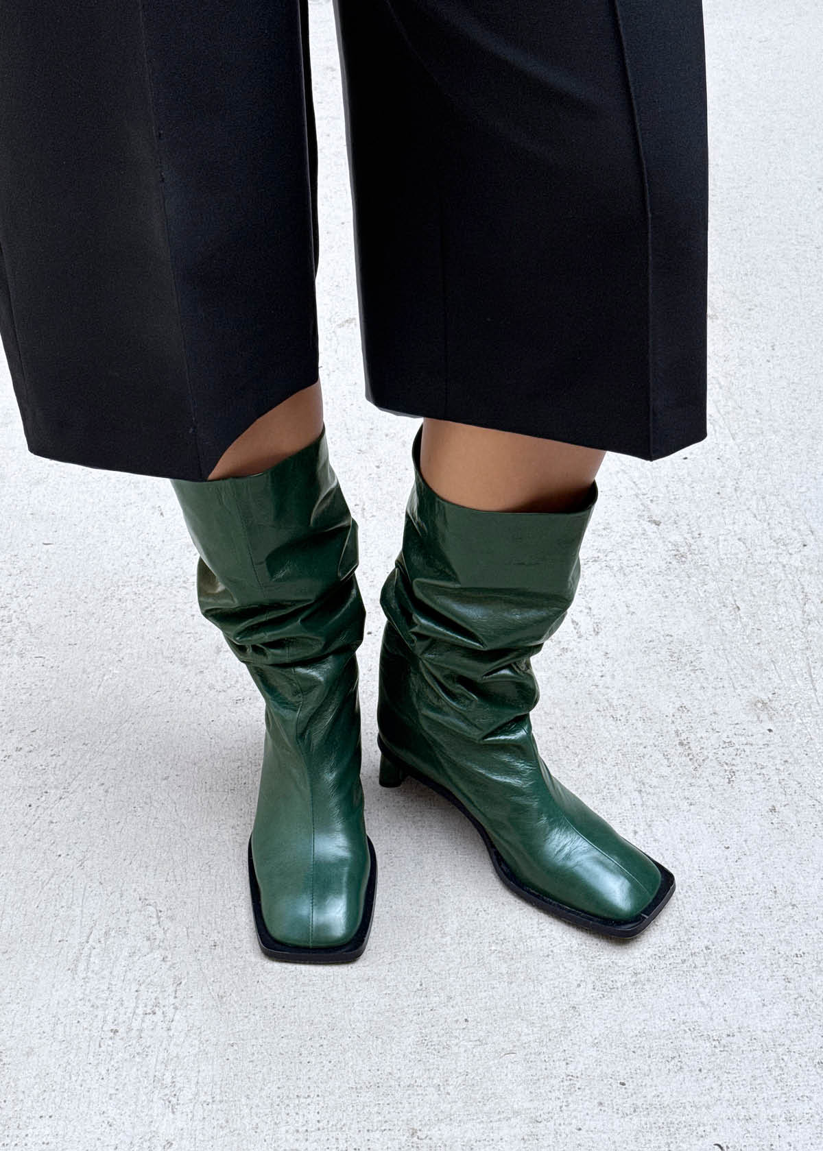 Botas de cuero verde oscuro Elias Rift