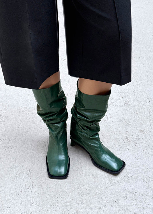 Elias Rift Dark Green Leather Boots-image