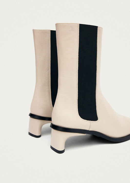 Elowen Rift Stivali in Pelle Color Crema-image