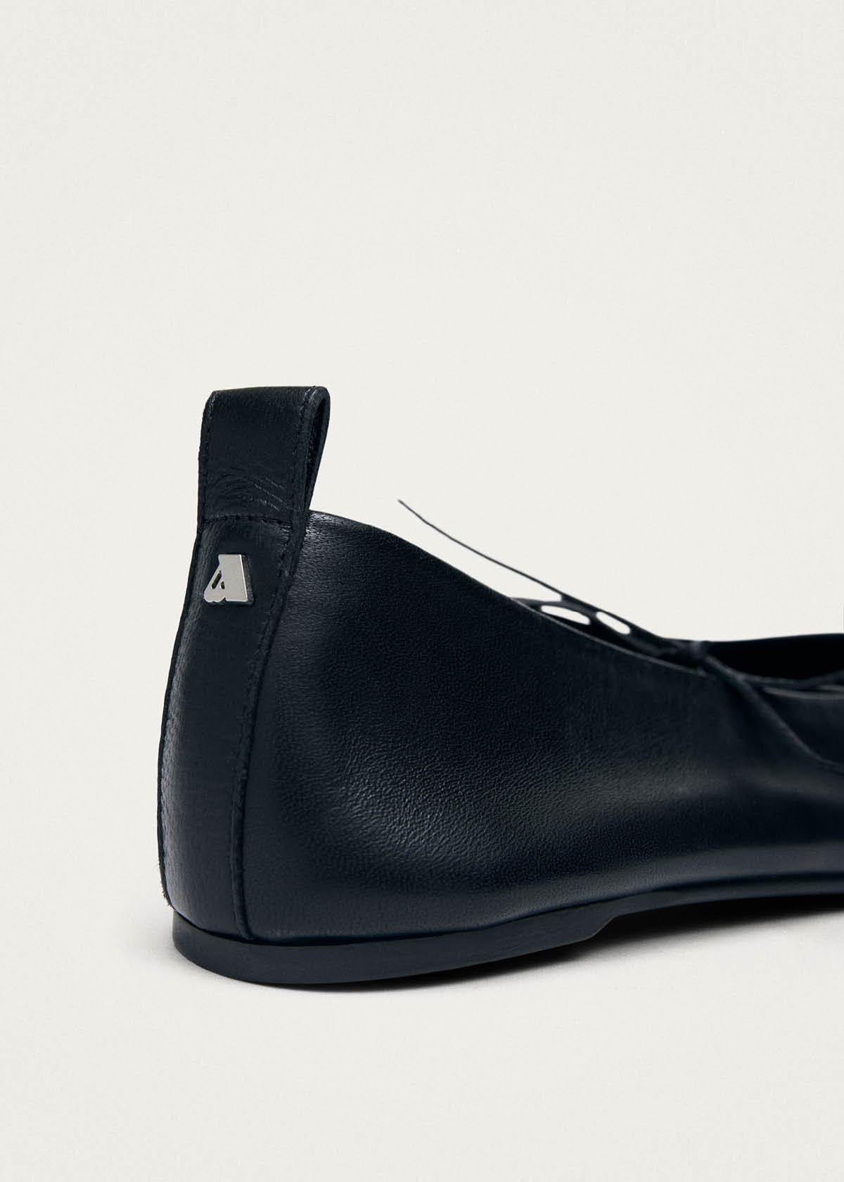 Elva Black Leather Ballet Flats