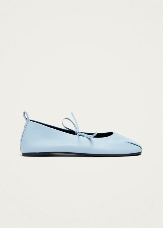 Elva Blue Leather Ballet Flats-image