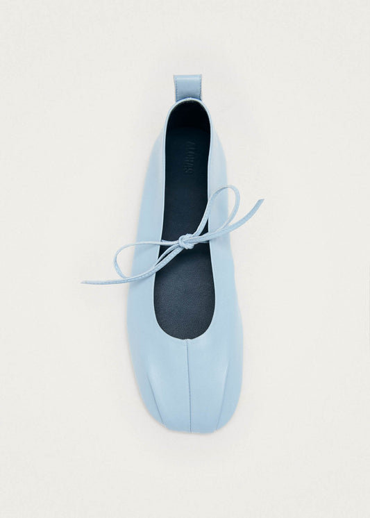 Elva Blue Leather Ballet Flats-image