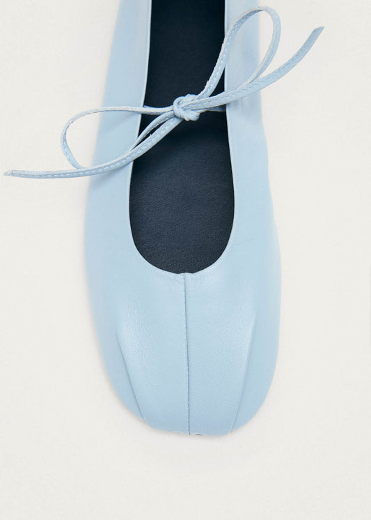 Elva Blue Leather Ballet Flats-image