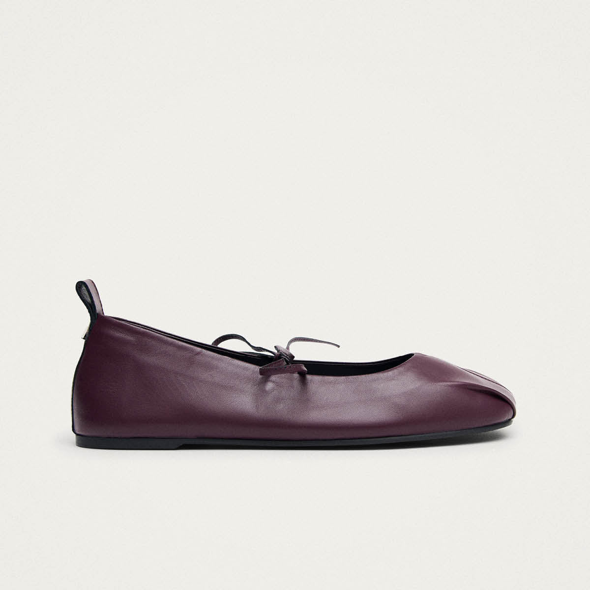 Elva Burgundy Leather Ballet Flats