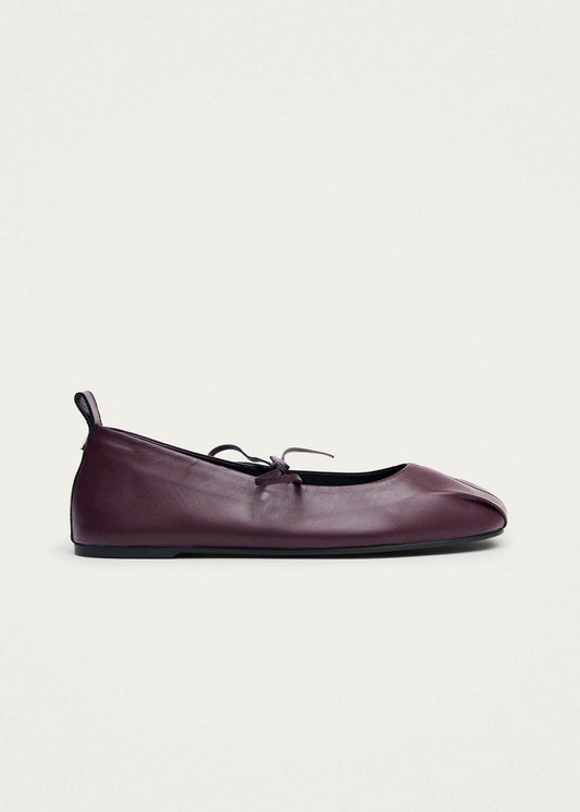 Elva Burgundy Leather Ballet Flats-image