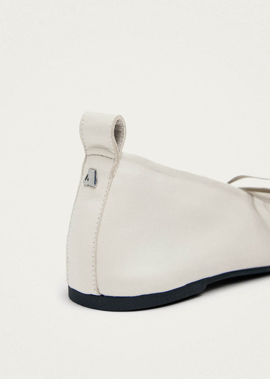 Elva Cream Leather Ballet Flats-image