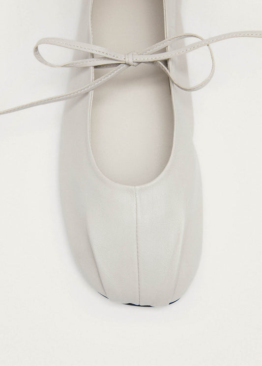 Elva Cream Leather Ballet Flats-image