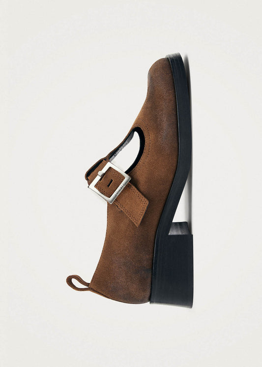 Fiadh Vintage Effect Suede Cognac Leather Loafers-image