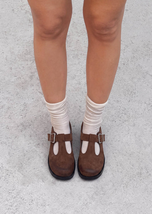 Fiadh Vintage Effect Suede Cognac Leather Loafers-image
