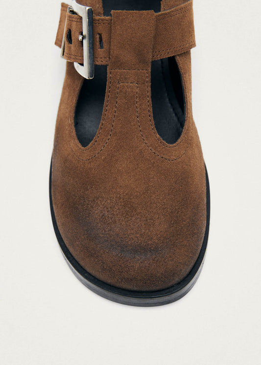 Fiadh Vintage Effect Suede Cognac Leather Loafers-image