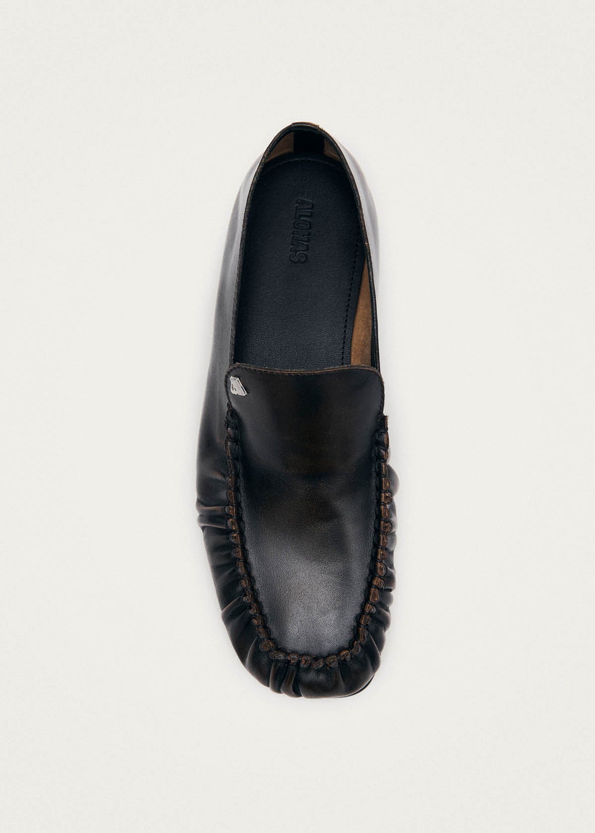 Gabe Vintage Effect Brown Leather Loafers | ALOHAS