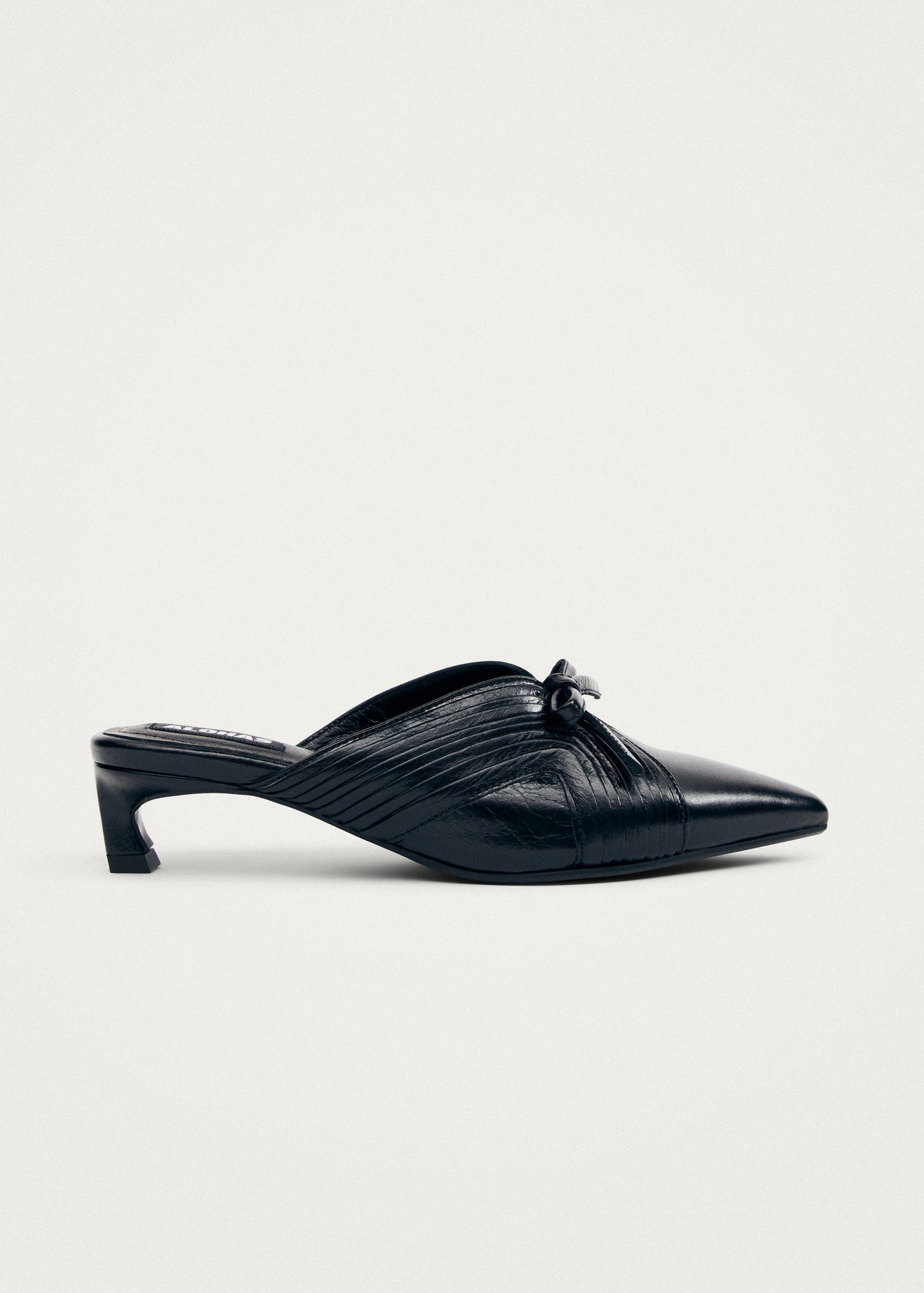 Gayle Black Leather Mules