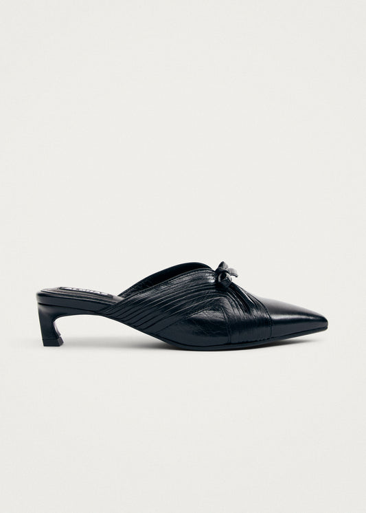 Gayle Black Leather Mules-image