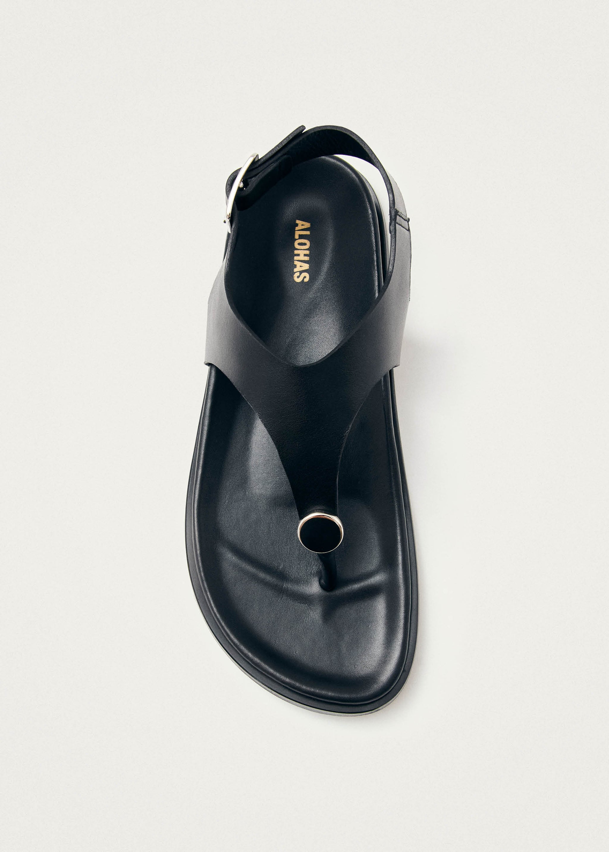 0ran Sandal Caviar Black Leather