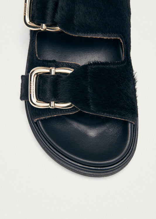 Harper Soft Black Leather Sandals-image