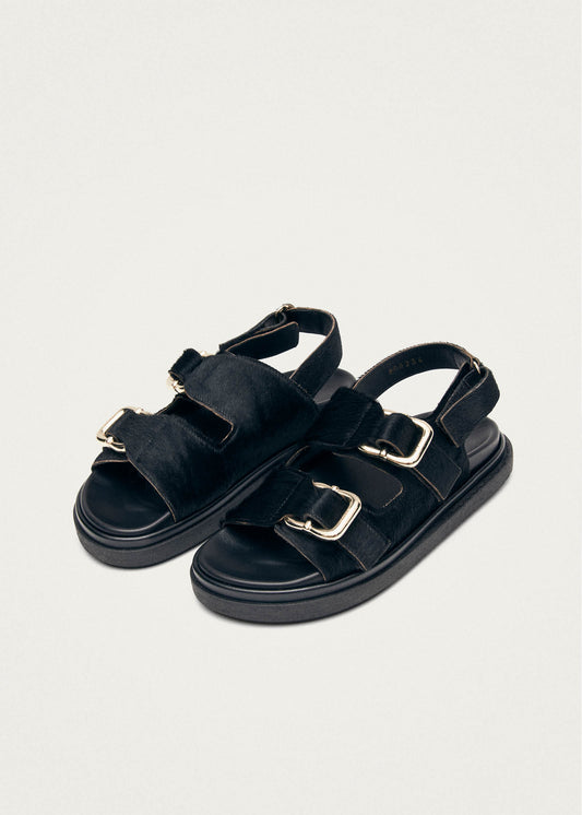 Harper Soft Black Leather Sandals-image