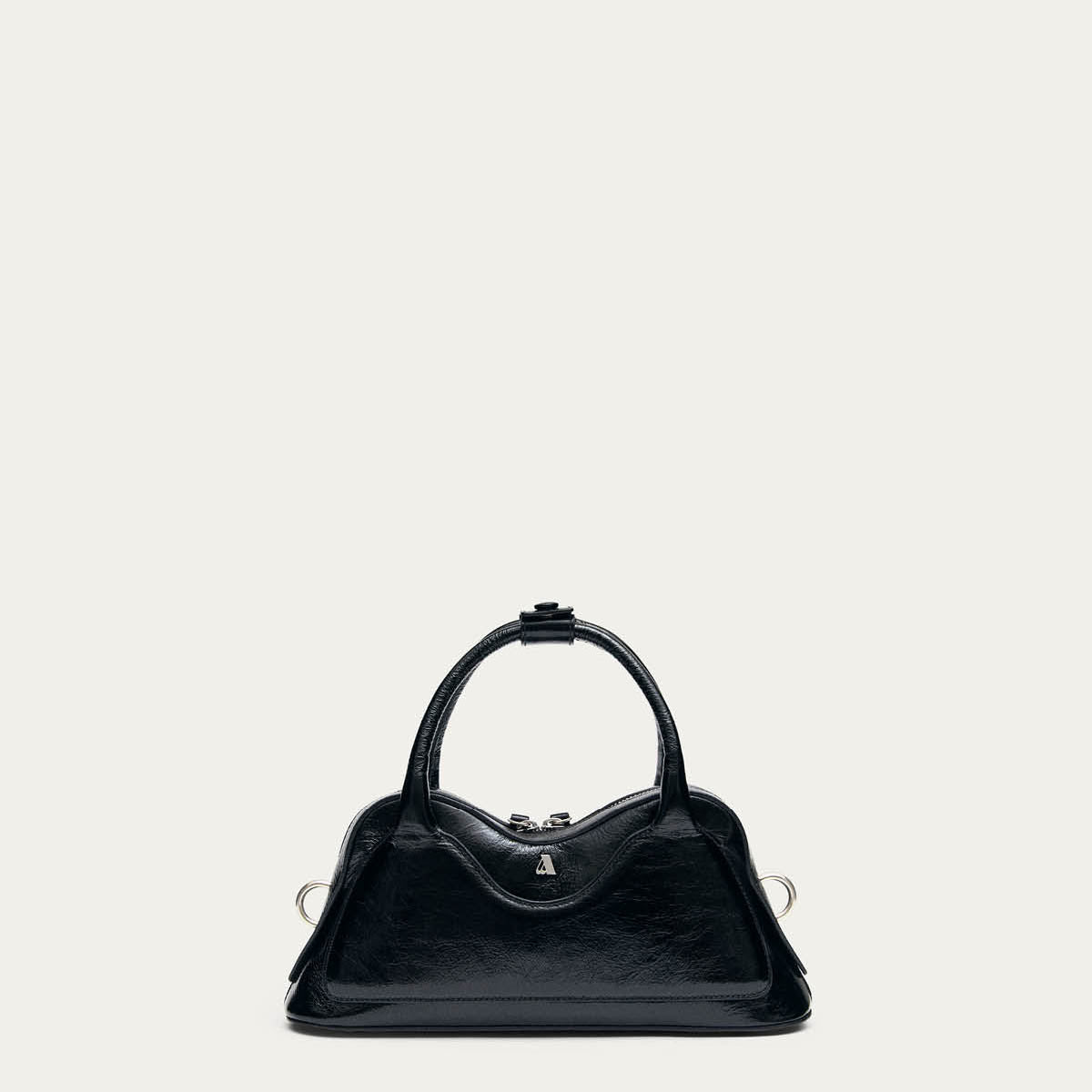 Hilma Mini Bolso de Cuero Negro Charol