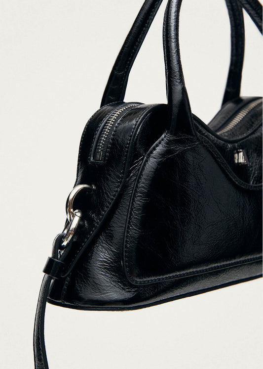 Hilma Mini Borsa in Pelle Verniciata Nera-image