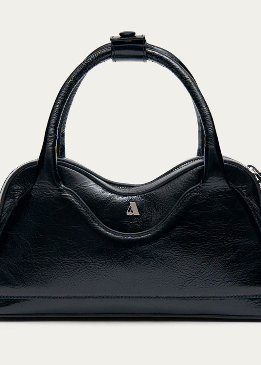 Hilma Mini Borsa in Pelle Verniciata Nera-image
