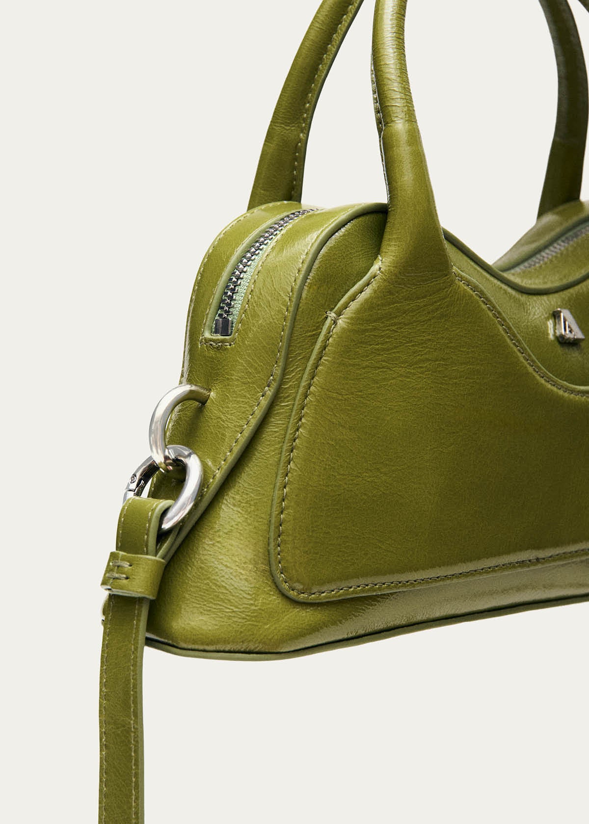 Hilma Mini Sac en Cuir Verni Vert