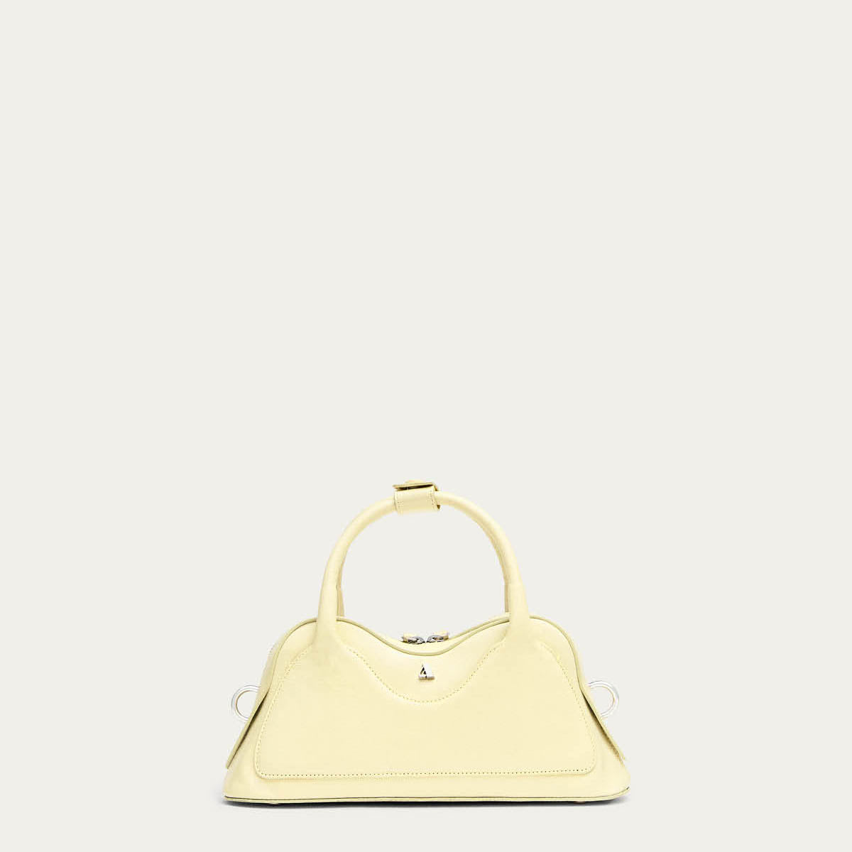 Hilma Mini Borsa in Pelle Verniciata Giallo Pallido