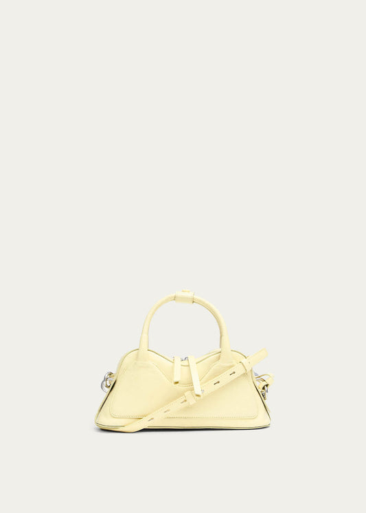 Hilma Mini Sac en Cuir Verni Jaune Pâle-image