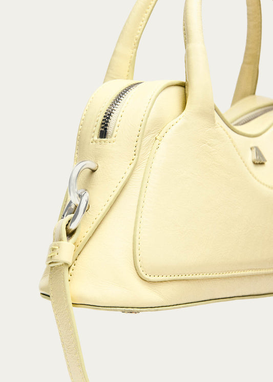 Hilma Mini Sac en Cuir Verni Jaune Pâle-image