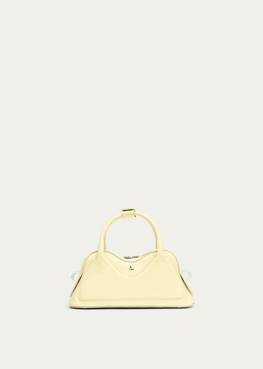 Hilma Mini Sac en Cuir Verni Jaune Pâle-image